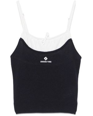 ShuShu/Tong Top Blu Bianco-Donna - Nero