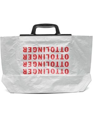 Ecco X Ottolinger Leather Tote Bags - Red