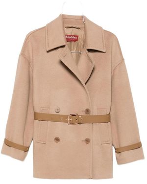 Max Mara Leather Jackets - Natural
