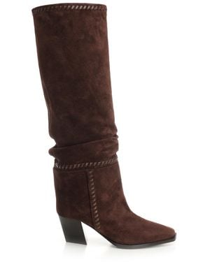 Jimmy Choo Hart Stitch Suede Boots - Brown