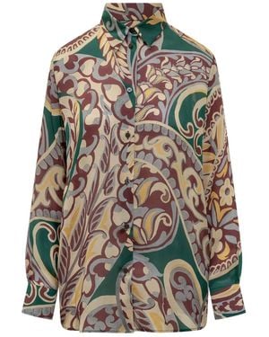 Etro Paisley-Print Silk Shirt - Multicolour