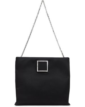 Roger Vivier Trompette Strass Soft Satin Clutch-Donna - Nero