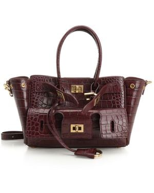 Balenciaga Carry All Bel Air Shoulder Bags Bordeaux - Brown