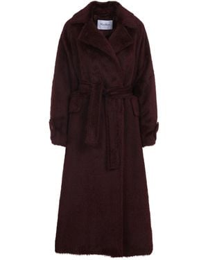 Max Mara Cherry Alpaca Albata Coat-Donna - Rosso