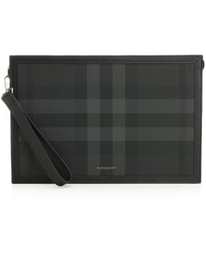 Burberry Check Zip Around Pouch Beauty - Black