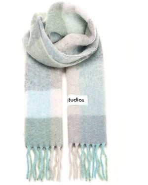 Acne Studios Wool Mohair Check Scarf Scarves And Foulards - White