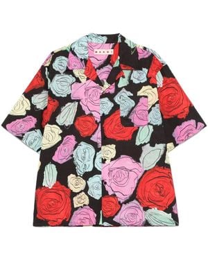 Marni Floral-Print Shirt - Red