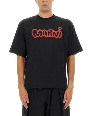 Marni T-shirt With Print - Black