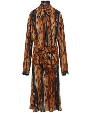 Balenciaga Knotted Dress - Brown