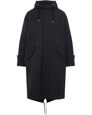 Ami Paris Anthracite Padded Parka Jacket-Uomo - Blu