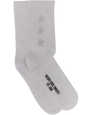Golden Goose Calzini Con Logo-Donna - Grigio
