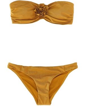 Zimmermann 'Lucky Bandeau Flower' Bikini - Natural