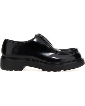Prada Brushed Leather Lace-Up Shoes - Black
