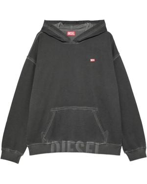 DIESEL Hoodie With Embroidered Logo - Gray