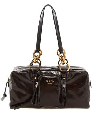 Prada Trunk Hand Bag Hand Bags - Black