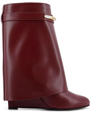 Givenchy Shark Leather Boots - Red
