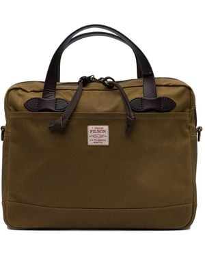Filson Tin Cloth Compact Briefcase Crossbody Bags - Brown