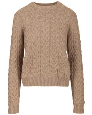 Max Mara Slim Cashmere Sweater Knitwear-Donna - Neutro