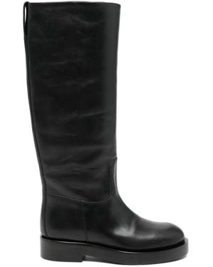 Paris Texas Flat Nappa Boots - Black