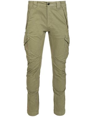 C.P. Company Cargo Made Of Stretch Cotton Satin Pants Green