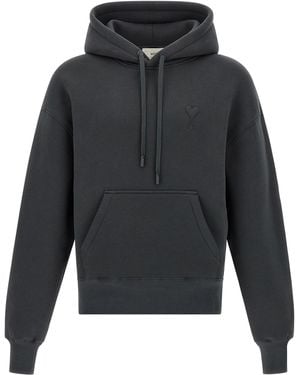Ami Paris Ami De Coeur Felpe Grigio-Uomo