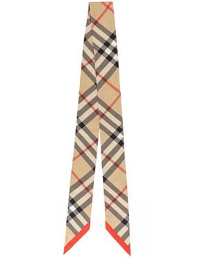Burberry Silk Bandeau With Check Motif - Metallic