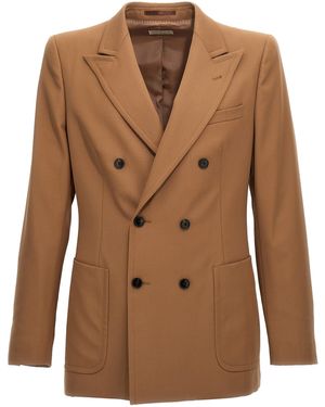 Dries Van Noten Double-Breasted Blazer - Brown