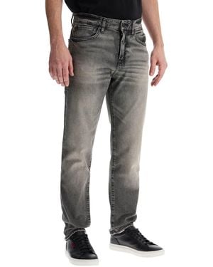 BOSS Jeans Re.maine Grigio Scuro Cotone Vita Media Vestibilità Dritta - Black