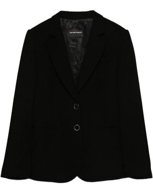 Emporio Armani Single-Breasted Blazer Jacket - Black