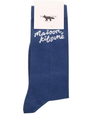 Maison Kitsuné Socks With Logo Underwear - Blue