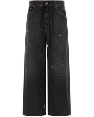MM6 by Maison Margiela Patent Leather Stain Jeans - Black