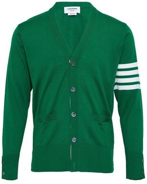 Thom Browne Striped Cardigan - Green