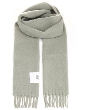 Maison Kitsuné Alpaca Wool And Wool Scarf Scarves And Foulards Green - White