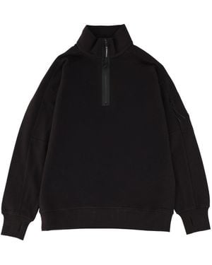 C.P. Company Zip Sweatshirt. - Black