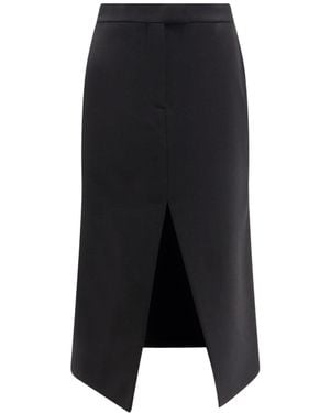 McQueen Midi Wool Skirt - Black