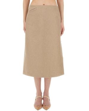 Fendi Waxed Linen Skirt - Natural