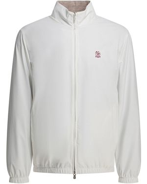 Brunello Cucinelli Reversible Nylon Windbreaker Jacket - White