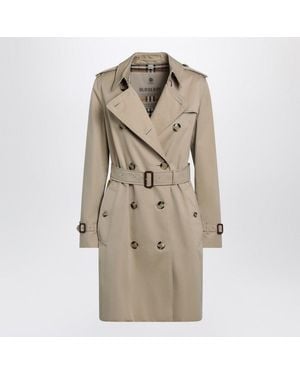 Burberry Double-Breasted Kensington Cotton Trench Coat - Natural