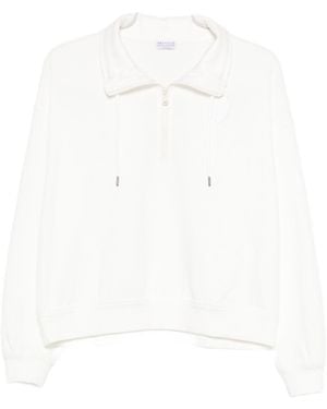 Brunello Cucinelli Cotton High-Neck Sweater-Donna - Bianco