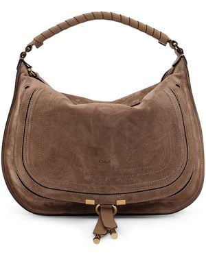 Chloé Marcie Suede Shoulder Bag - Brown
