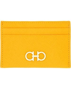 Ferragamo Card Holder "Hooks" - Yellow