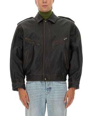 Saint Laurent Leather Jacket - Black