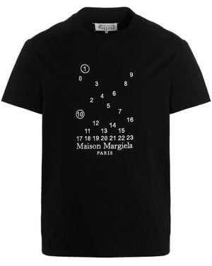Maison Margiela Crewneck T-Shirt With Unique Logo Embroidery - Black