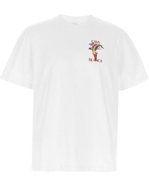 CASABLANCA Nature Teacher T Shirt Bianco-Uomo