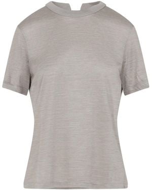 Carven Fitted Silk T-Shirt-Donna - Grigio