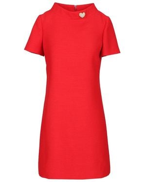 Valentino Garavani Short Crepe Couture Dress Dresses Red