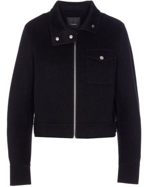 Pinko Coats Blacks And Greys - Blue