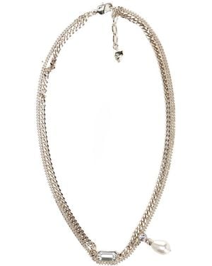 McQueen Skull Necklace With Crystals Jewellery Gold - Metallic