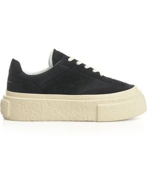 MM6 by Maison Martin Margiela Suede And Fabric Sneakers - Black