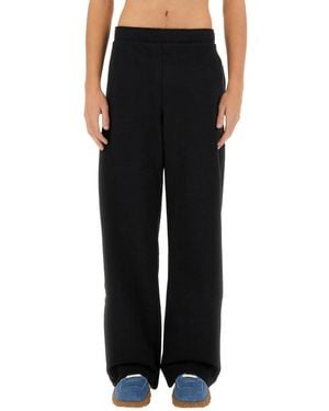 Marine Serre Pantalone Sportivo Con Logo - Nero